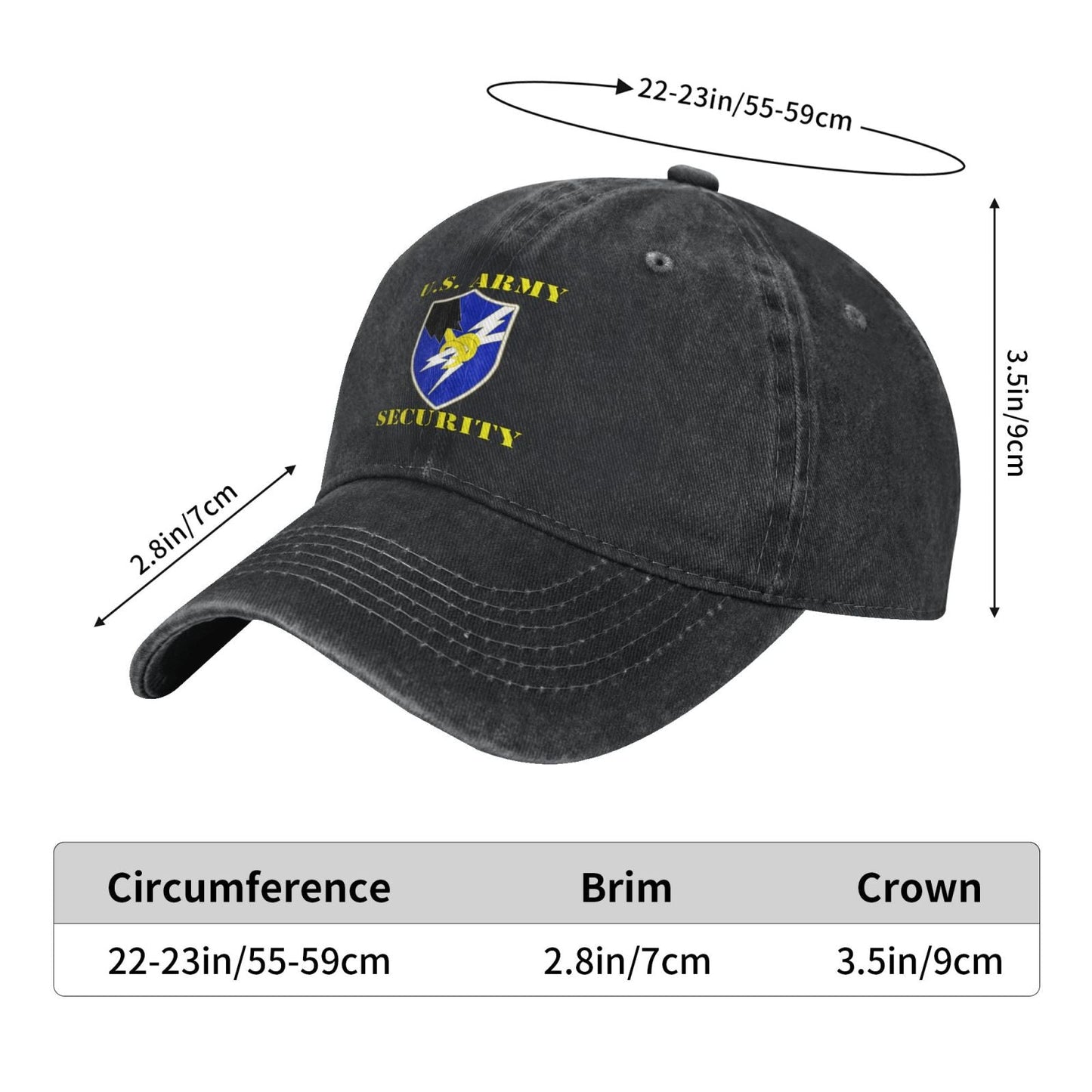 Army Security Agency Department Of The Army Printed unisex baseball cap adjustable cap outdoor casual cap truck driver cap