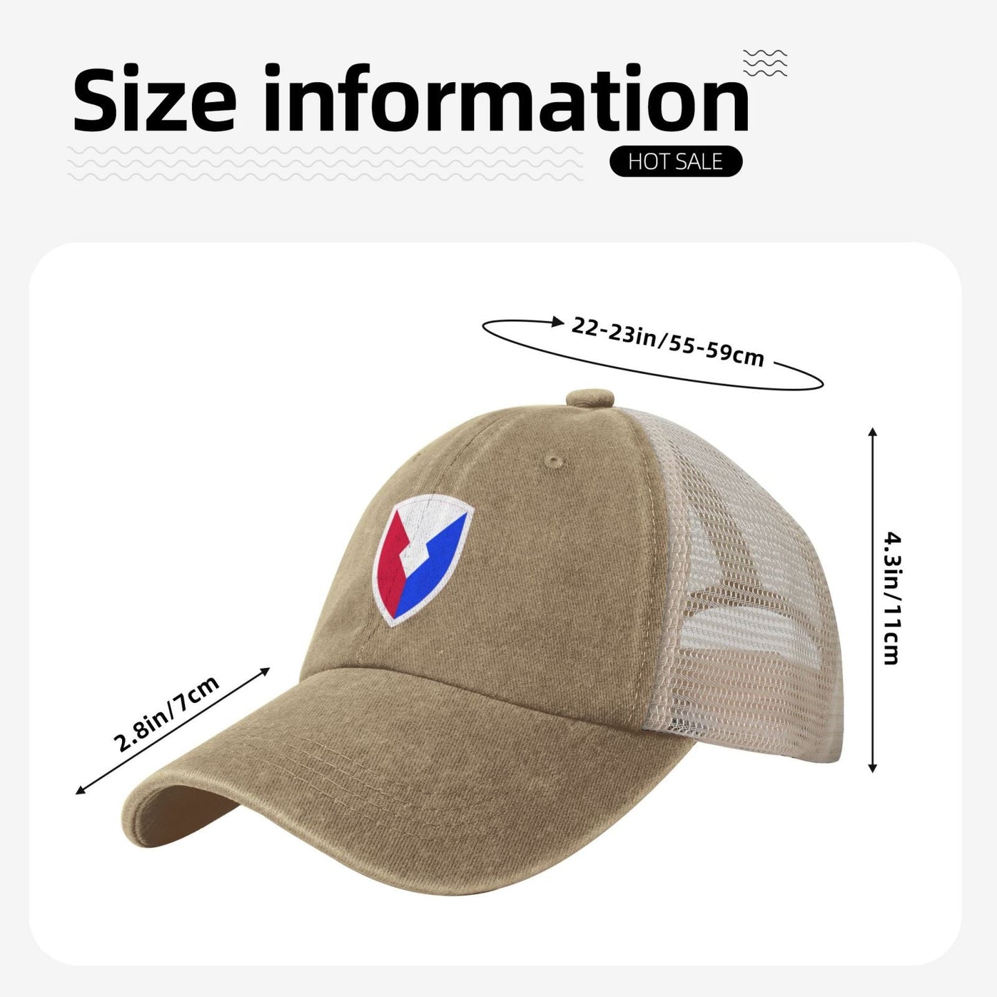 AMC Shoulder Insignia Printed unisex baseball cap adjustable grid baseball cap veteran gift