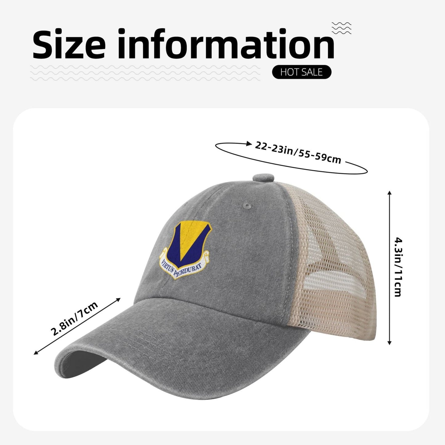 86th Airlift Wing Printed unisex baseball cap adjustable grid baseball cap veteran gift