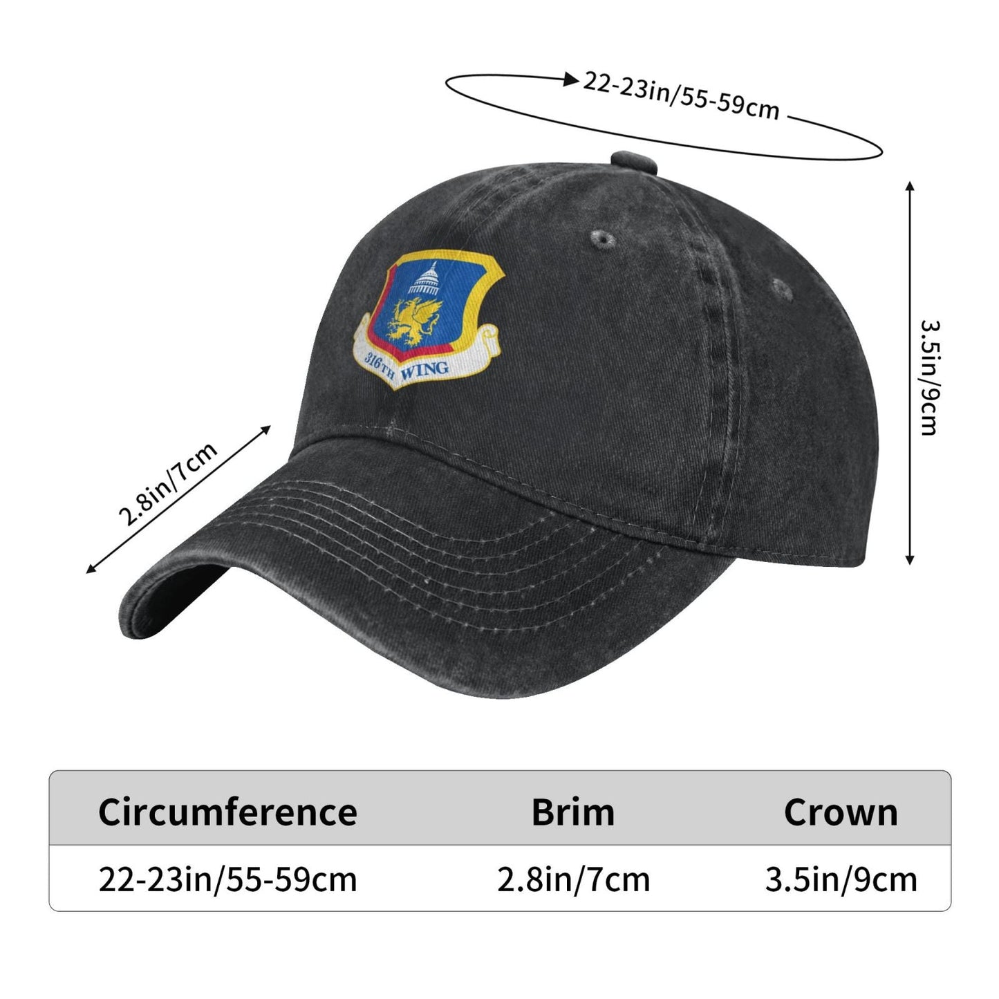316th Wing Printing unisex baseball cap adjustable cap veteran gift