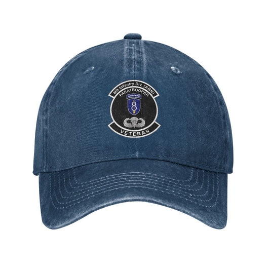 US 8th Infantry Division Airborne Printing unisex baseball cap adjustable hats Outdoor leisure hat veteran gift