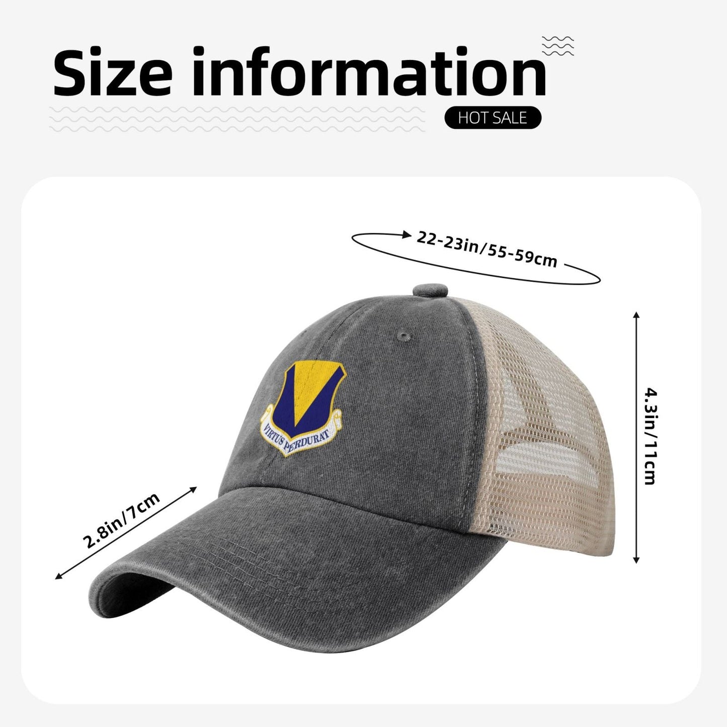 86th Airlift Wing Printed unisex baseball cap adjustable grid baseball cap veteran gift