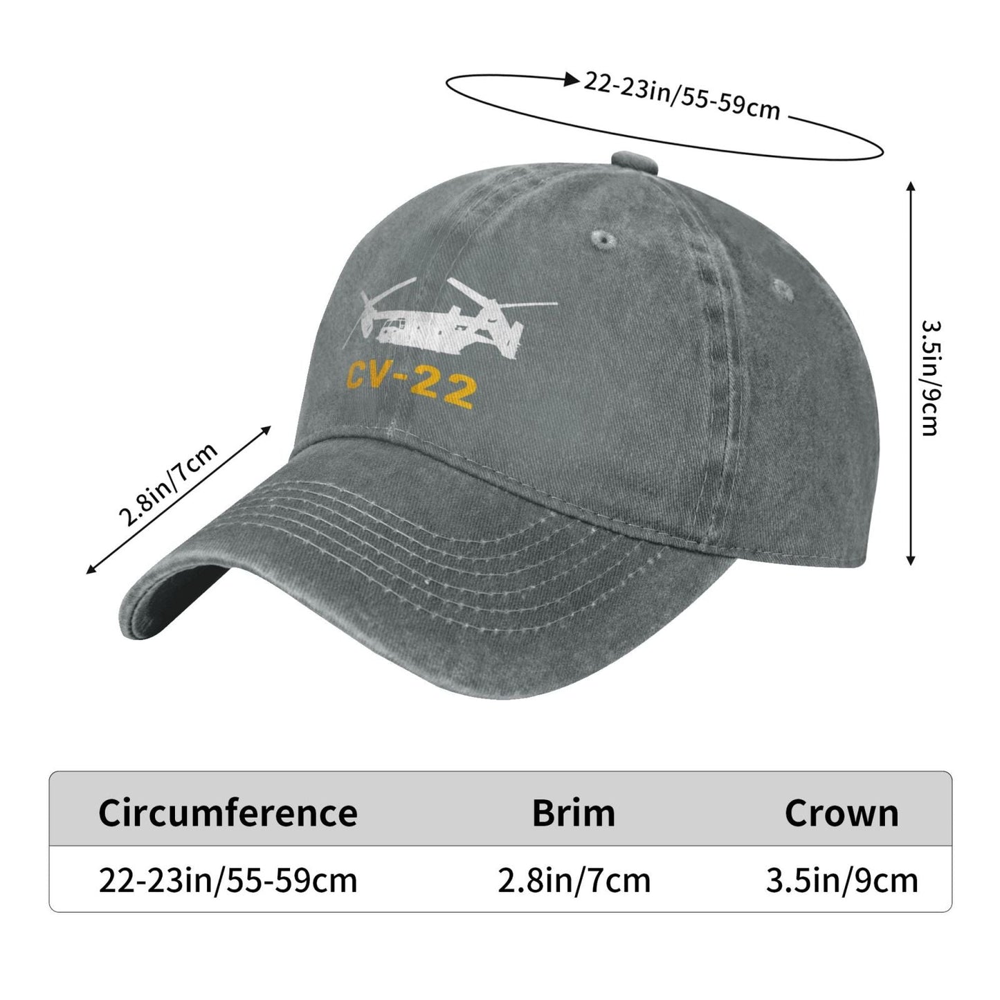 CV-22 Printing unisex baseball cap adjustable hats Outdoor leisure hat veteran gift