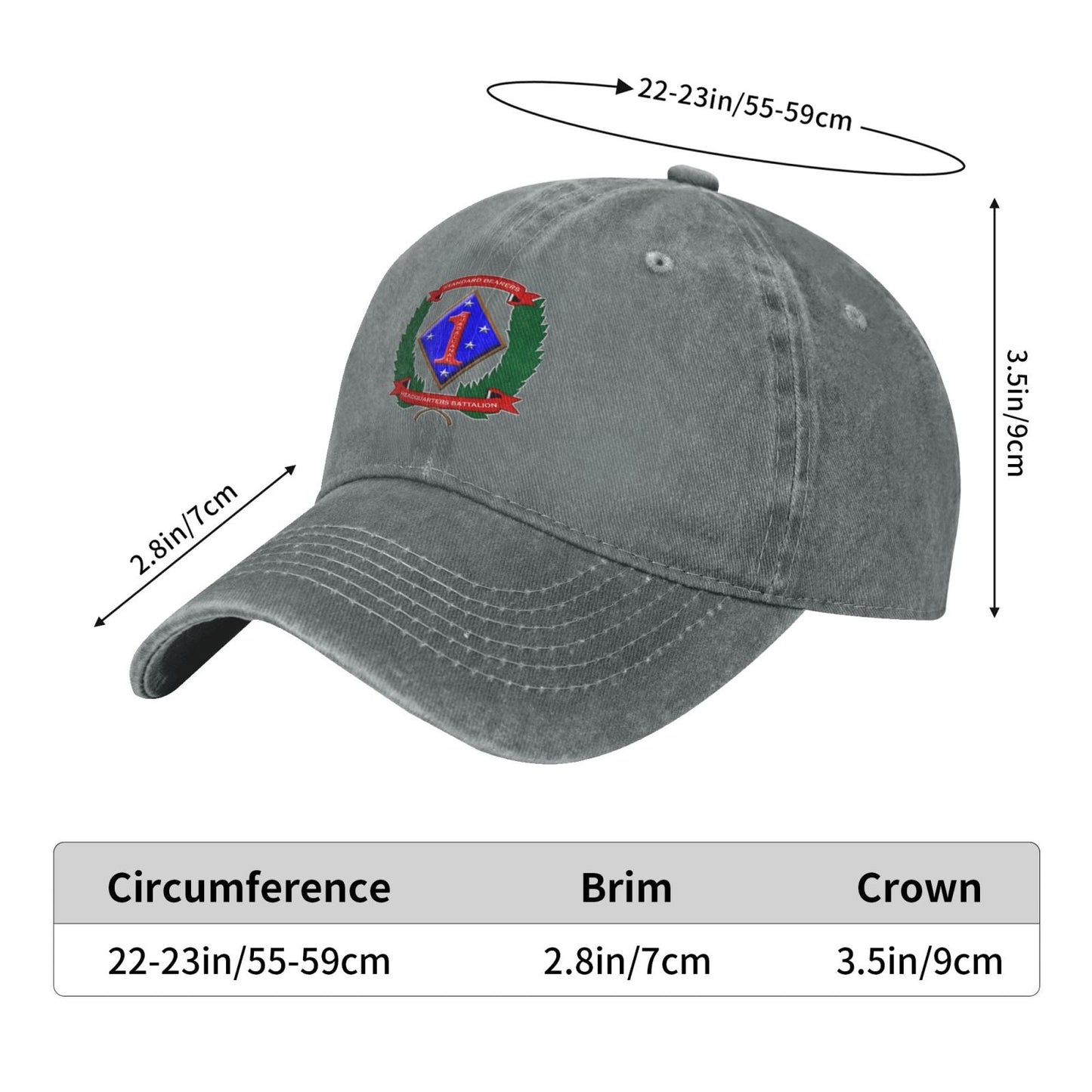 HQBN 1st Marine Division Printed unisex baseball cap adjustable cap veteran gift