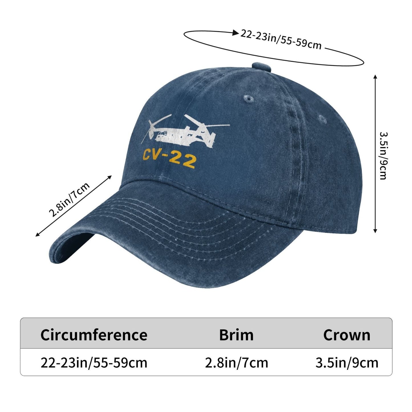 CV-22 Printing unisex baseball cap adjustable hats Outdoor leisure hat veteran gift
