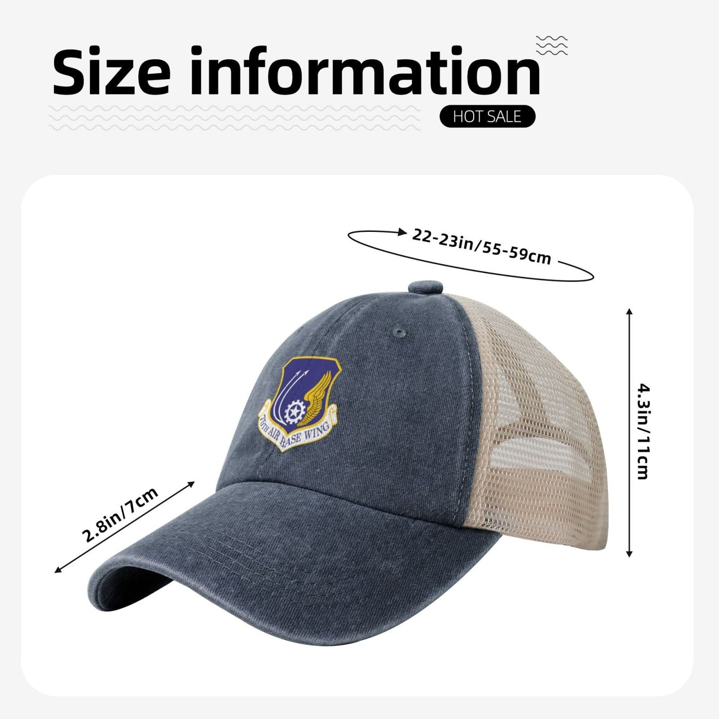 75th Air Base Wing Printed unisex baseball cap adjustable grid baseball cap veteran gift
