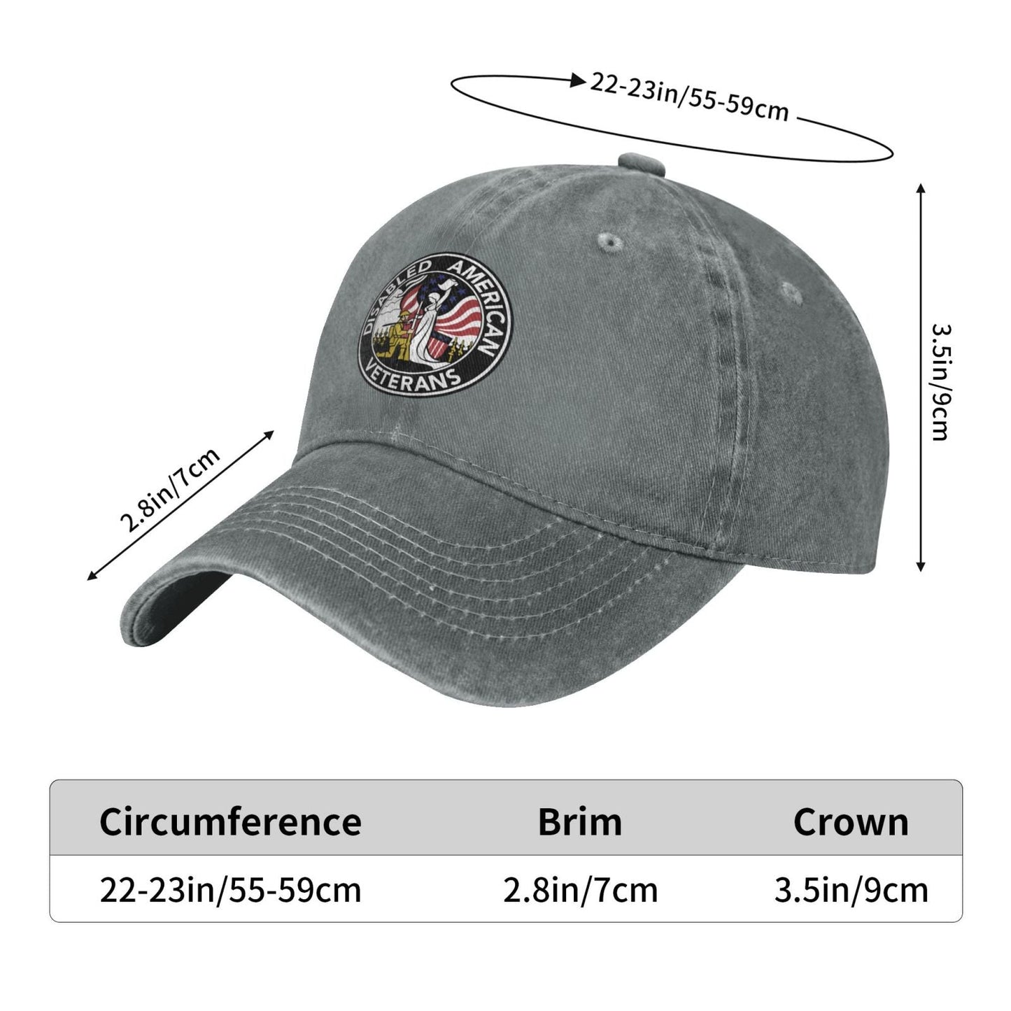 Disabled American Veterans Printed unisex baseball cap adjustable cap outdoor sunshade trucker hat