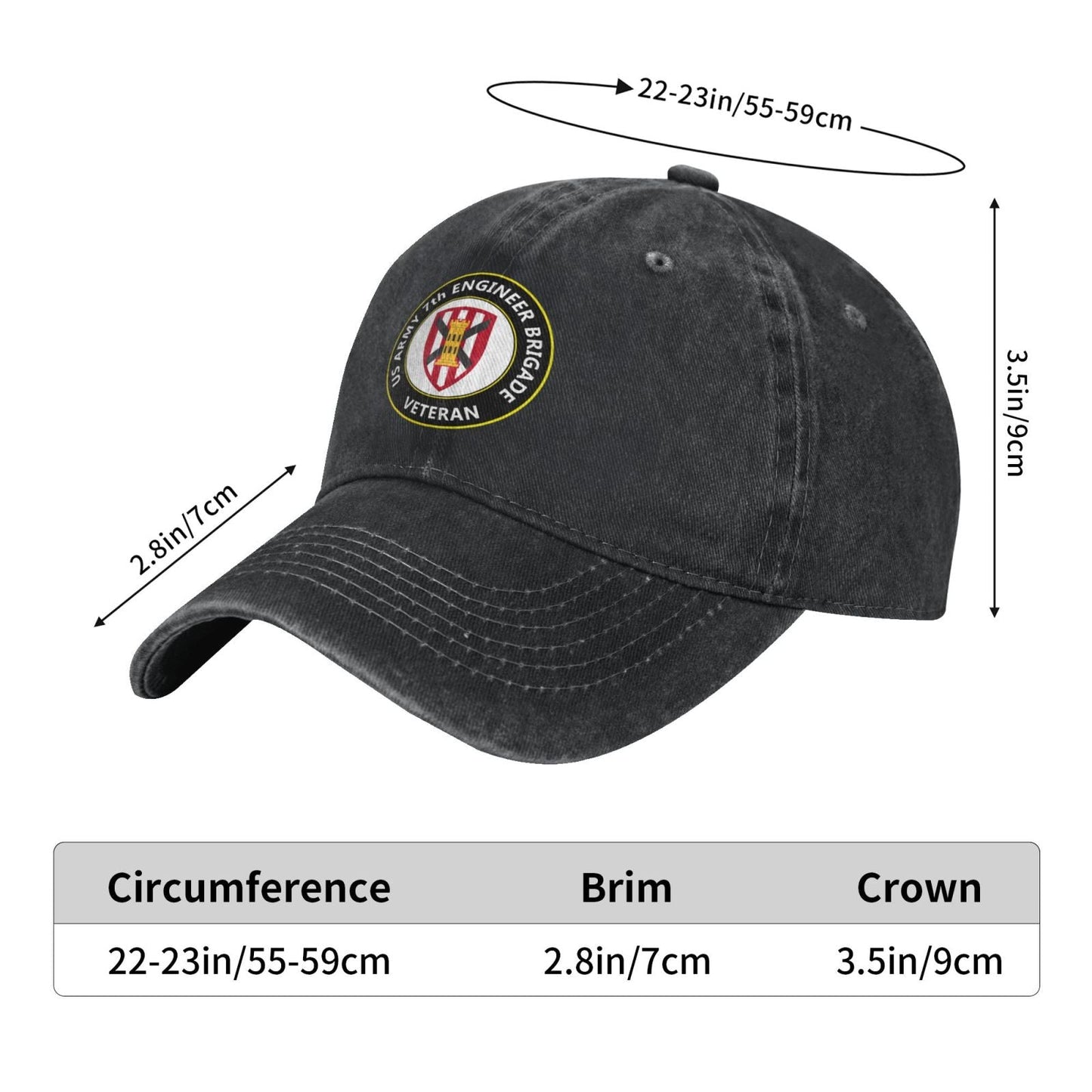 7th Engineer Brigade Printing unisex baseball cap adjustable hats veteran gift