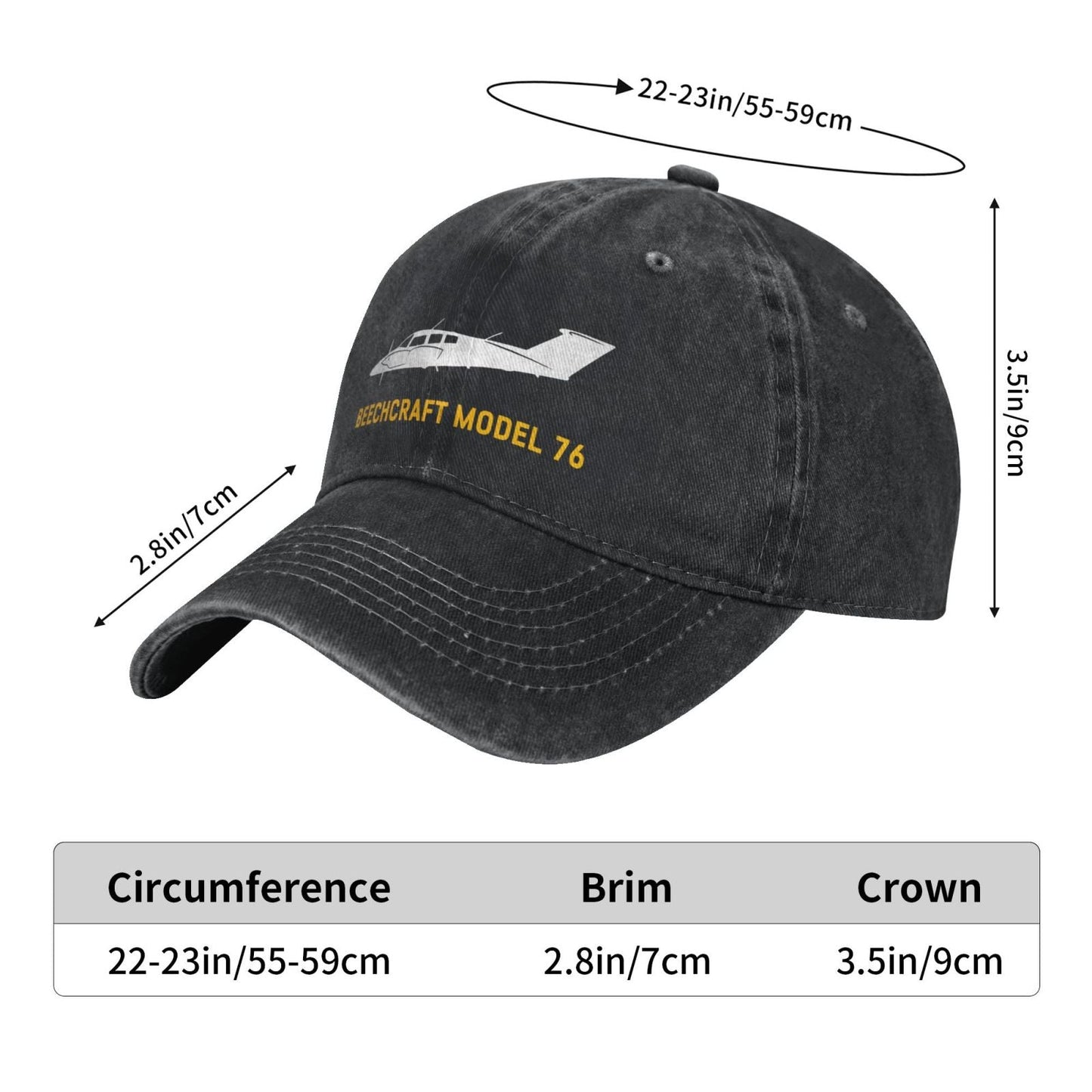 Beechcraft Model 76 (2) Printing unisex baseball cap adjustable hats Outdoor leisure hat veteran gift
