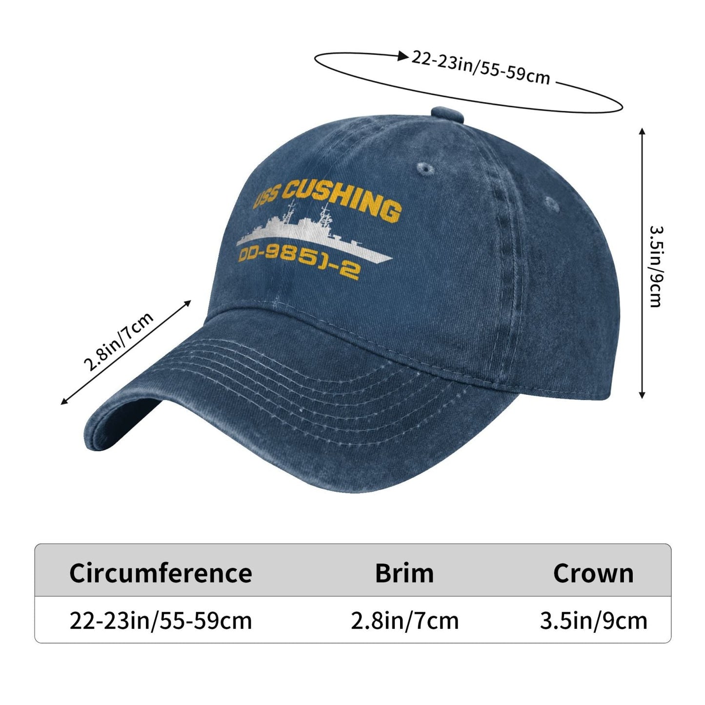USS Cushing (DD-985)-2 Printed unisex baseball cap adjustable cap veteran gift