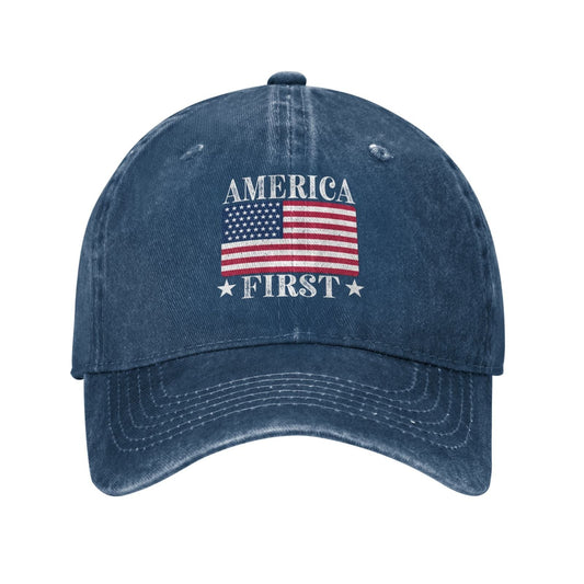 USA flag AMERICA FIRST Printed unisex baseball cap adjustable cap outdoor sunshade trucker hat