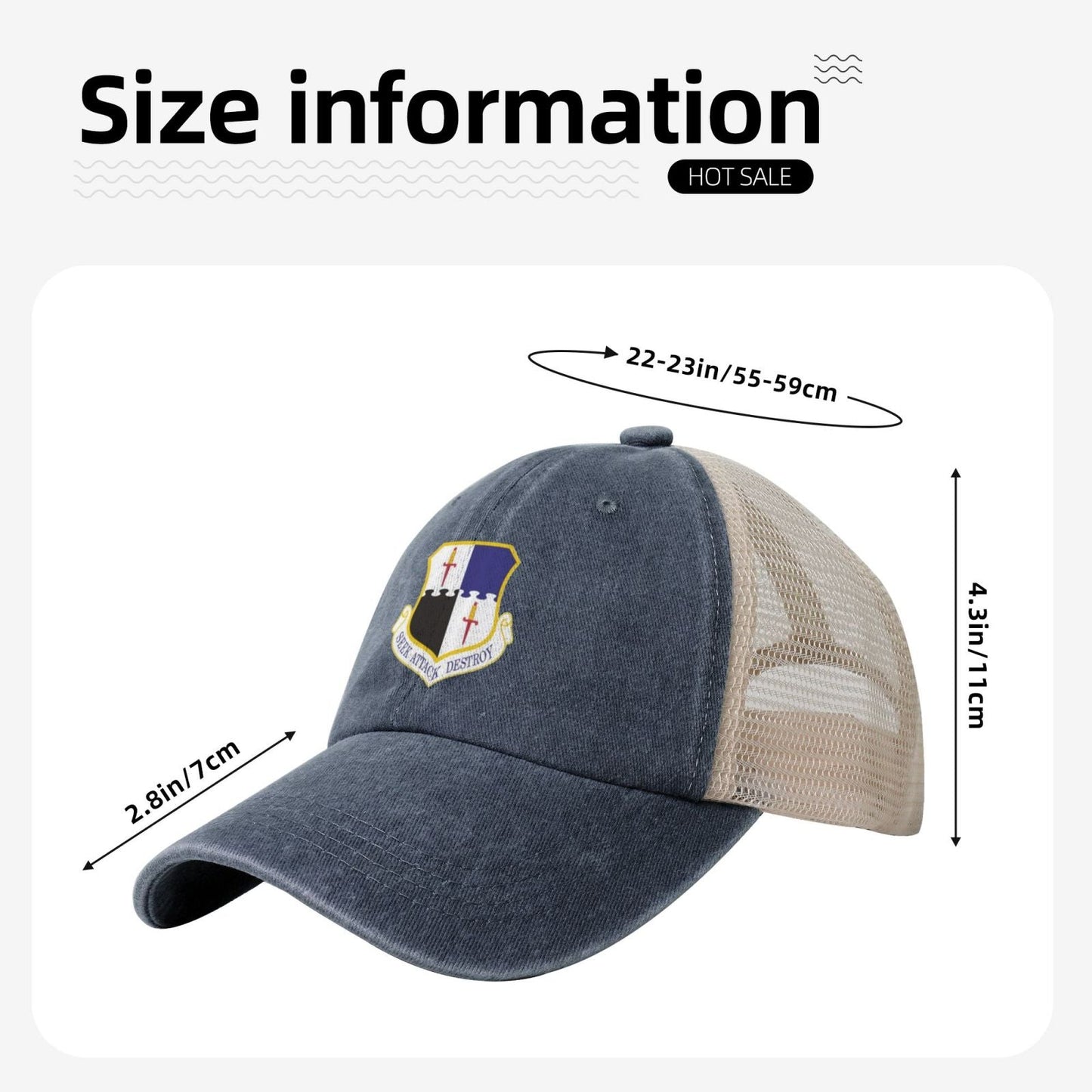 52d Fighter Wing Printed unisex baseball cap adjustable grid baseball cap veteran gift